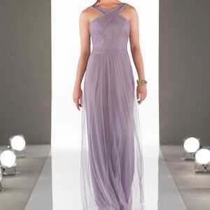 Sorella Vita Style 8828 Criss-Cross English Net Bridesmaid Dress Size 12
